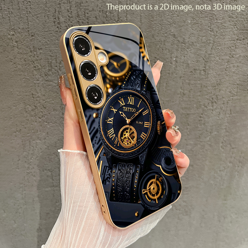 Phone Cases Protective - Mechanische Golduhr-Muster 2D Handyhülle für Samsung
