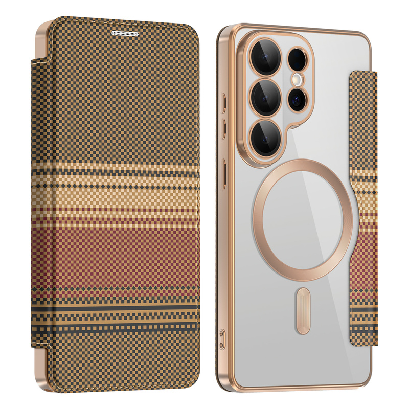 Phone Cases With Card Holder - Luxuriöse PC-Carbonfaser-Textur Flip-Lederhülle mit Magnetverschluss für