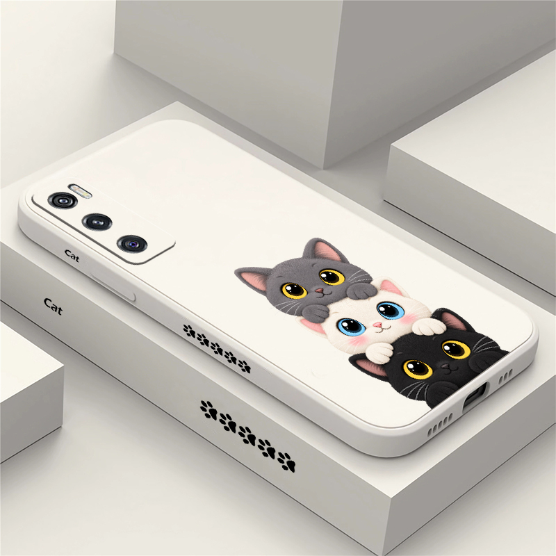 Phone Cases Vivo - Niedliche, farbenfrohe Handyhülle mit Katzenmotiv für