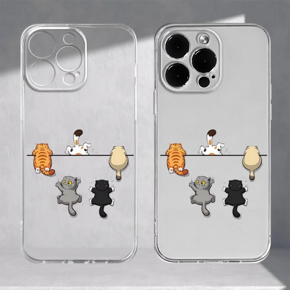 Phone Cases Transparent - Süße Katzenmuster-Handyhülle für iPhone 11 12