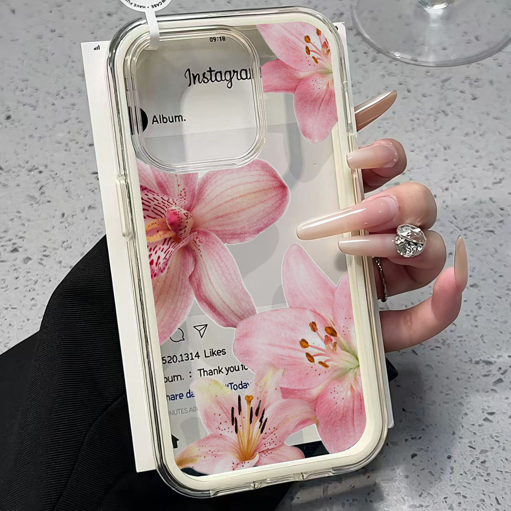 Phone Cases Transparent - Rosa Lilien-Blumen Transparente Handyhülle für iPhone
