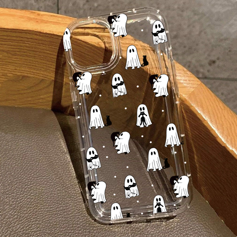 Phone Cases Transparent - Western-Halloween-Cowboy-Geist- und Blumendruck, transparente Hülle für