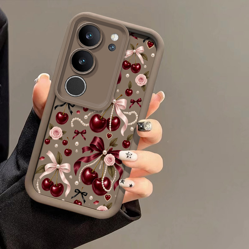 Phone Cases Vivo - Handyhülle mit Cartoon-Kirsch-Schleifenmuster für Vivo X200