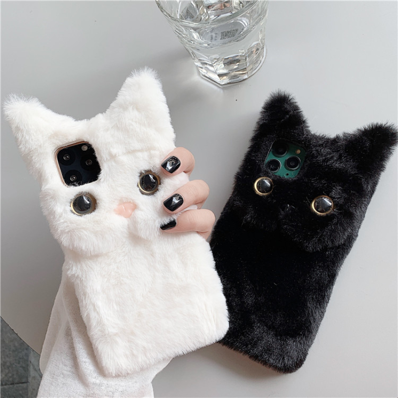 3D Niedliche Cartoon-Katze Plü – Phone Cases Cat Bewertung und Preis