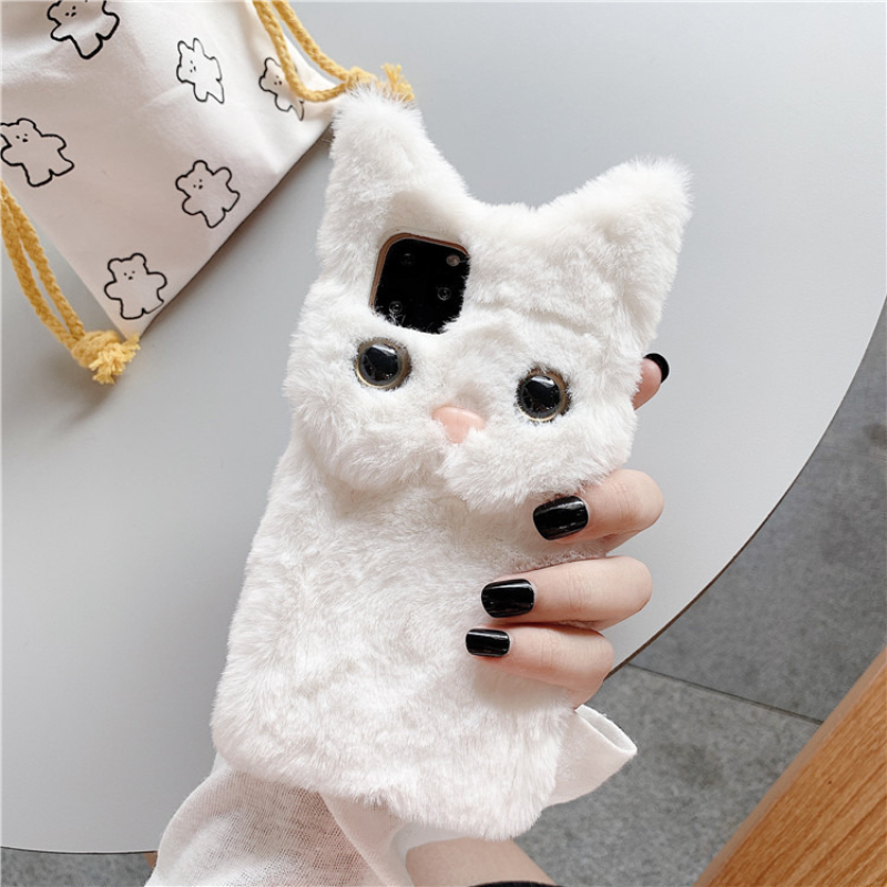 3D Niedliche Cartoon-Katze Plü – Phone Cases Cat Bewertung und Preis