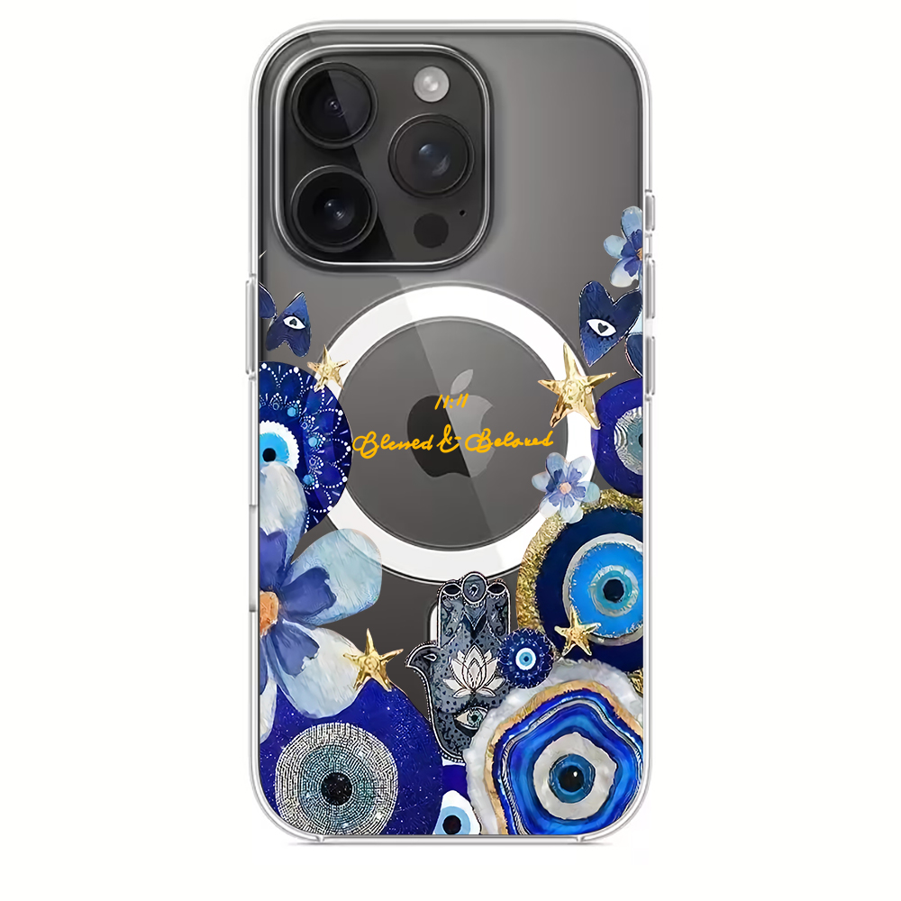 Blaues Böses Auge & Blumenmust – Phone Cases Magnetic Bewertung und Preis
