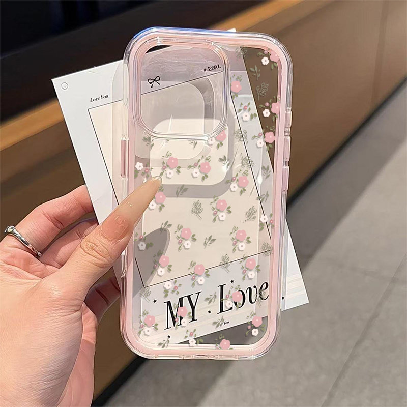 Grüne Blätter Rosa Blume 2-in- – Phone Cases Transparent Bewertung und Preis