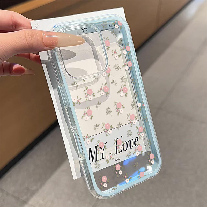 Grüne Blätter Rosa Blume 2-in- – Phone Cases Transparent Bewertung und Preis