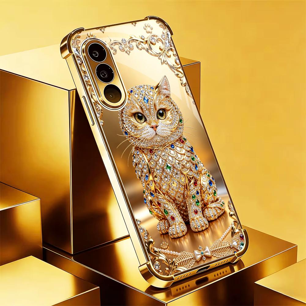 Niedliche Edelstein-Goldkatze  – Phone Cases Cat Bewertung und Preis