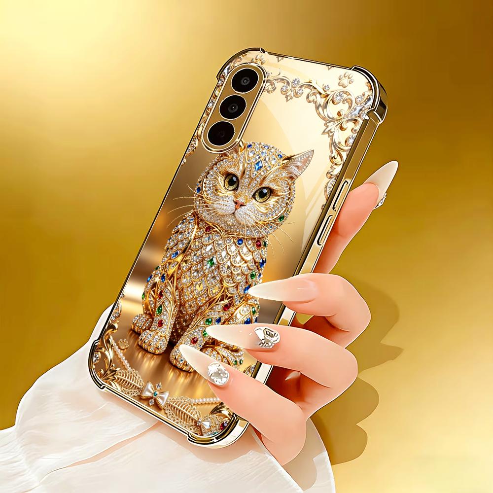Niedliche Edelstein-Goldkatze  – Phone Cases Cat Bewertung und Preis