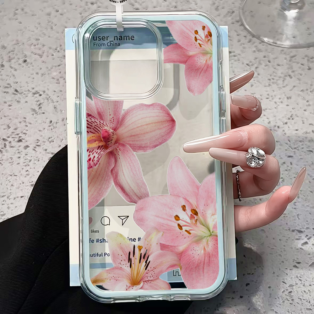 Rosa Lilien-Blumen Transparent – Phone Cases Transparent Bewertung und Preis