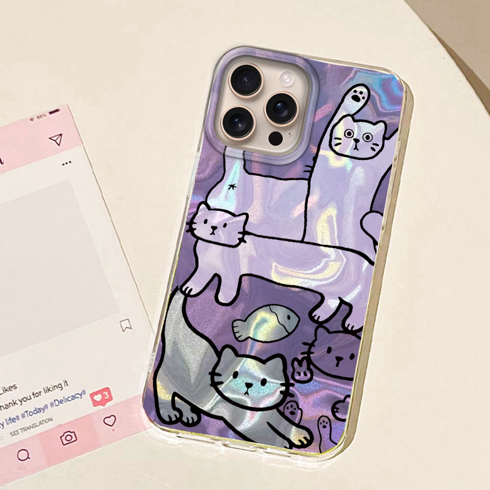 Lila Linien Katzenfisch Wasser – Phone Cases Cat Bewertung und Preis